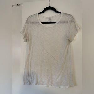Michelle by Comune Sheer White Short-sleeve Shirt Size S